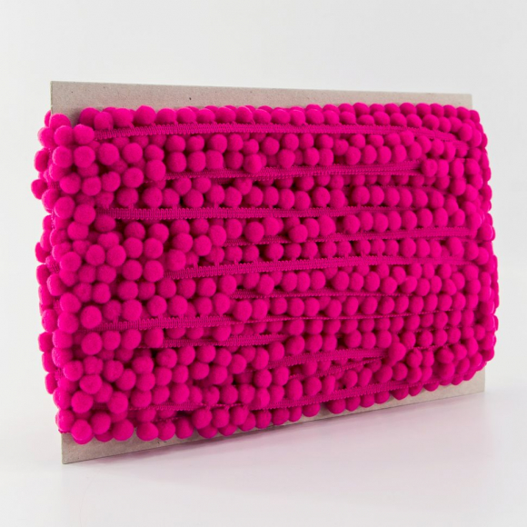 Тесьма с помпонами, диаметр 10 мм, цвет тёмно-красный Тесьма с помпонами, диаметр 10 мм, цвет тёмно-красный