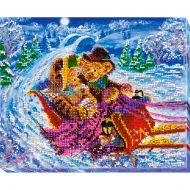 Набор для вышивания бисером АБРИС АРТ арт. AB-524 Мчатся санки 26х21 см