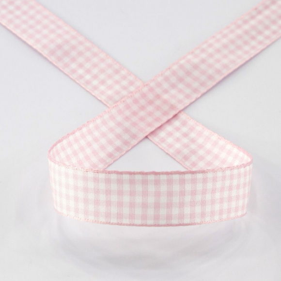 24034_Лента с рисунком клетка SAFISA, 15 мм, 25 м, цвет 05, розовый 24034_Лента с рисунком клетка SAFISA, 15 мм, 25 м, цвет 05, розовый