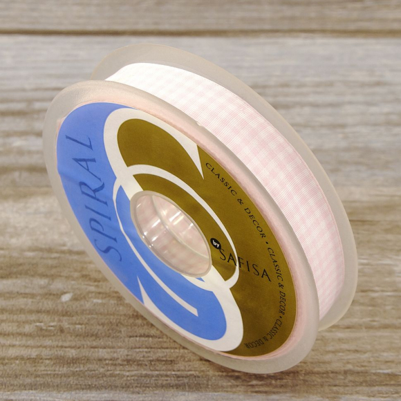 24034_Лента с рисунком клетка SAFISA, 15 мм, 25 м, цвет 05, розовый 24034_Лента с рисунком клетка SAFISA, 15 мм, 25 м, цвет 05, розовый