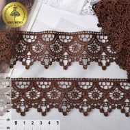 Кружево гипюр KRUZHEVO арт.TR.8GB4576 шир.45мм цв.07 коричневый, уп.9м