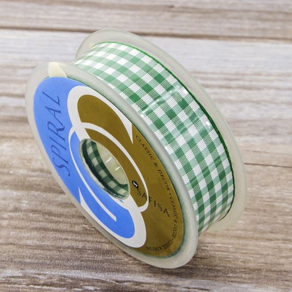 20188_Лента с рисунком клетка SAFISA, 25 мм, 25 м, цвет 25, зеленый