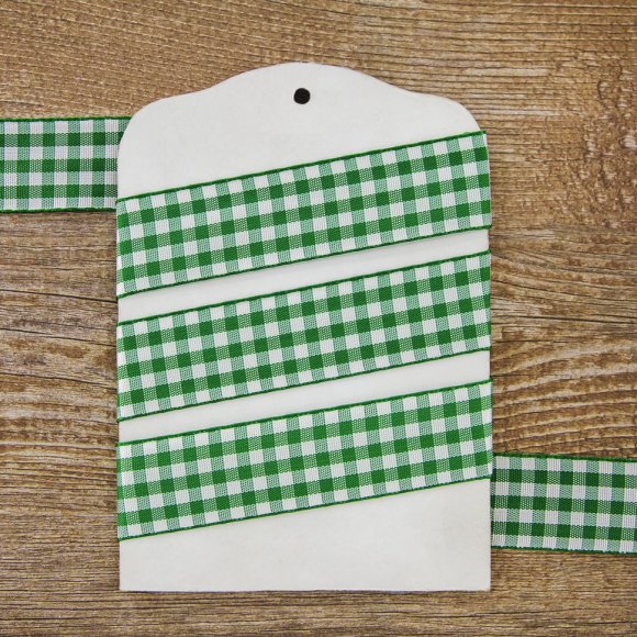 20188_Лента с рисунком клетка SAFISA, 25 мм, 25 м, цвет 25, зеленый