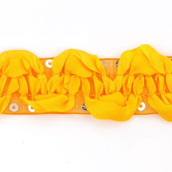 Тесьма с пайетками TBY арт.TH463-1 шир.25мм цв.017 оранжевый уп.18,28м Тесьма с пайетками TBY арт.TH463-1 шир.25мм цв.017 оранжевый уп.18,28м