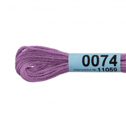Нитки для вышивания Gamma мулине (0001-0206) 100% хлопок 24 x 8 м цв.0074 сиреневый