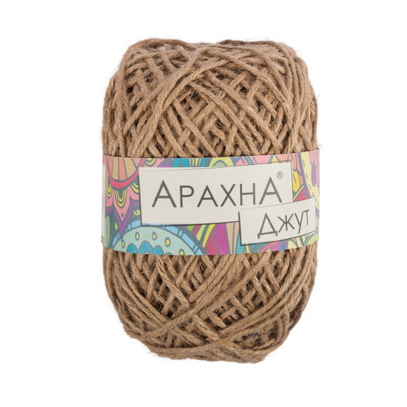 Пряжа ARACHNA Jute (100% джут) 5х100г/90м цв.004 натуральный
