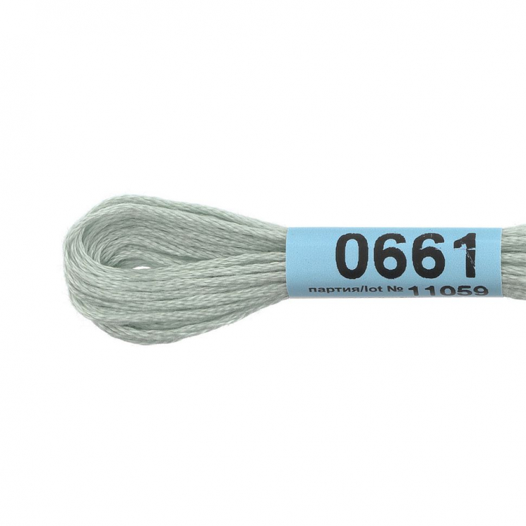 Нитки для вышивания Gamma мулине (0207-0819) 100% хлопок 24 x 8 м цв.0661 бледно-серый