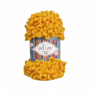 Пряжа для вязания Ализе Puffy Fine (100% микрополиэстер) 5х100г/14м цв.082 желтый