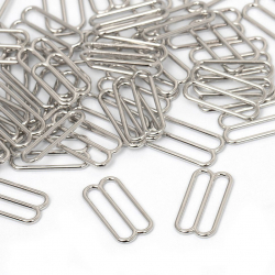 Пряжка регулятор для бюстгальтера металл TBY-818B 18мм цв.никель, уп.1000шт