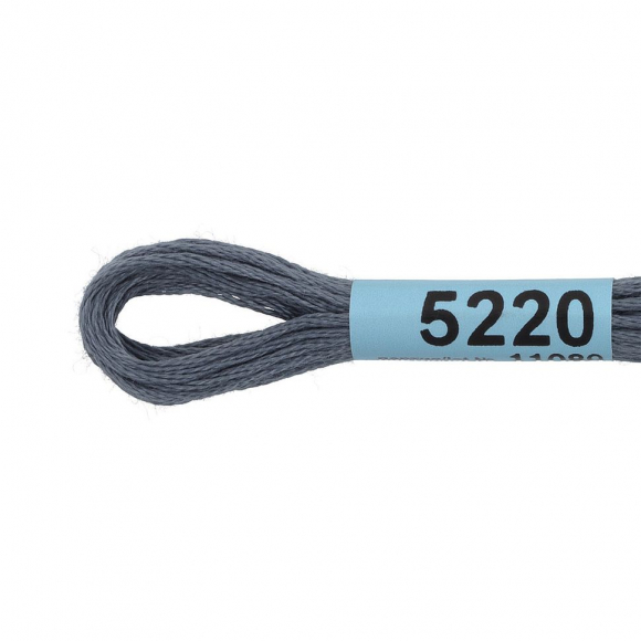 Нитки для вышивания Gamma мулине (3173-6115) 100% хлопок 24 x 8 м цв.5220 т.серый