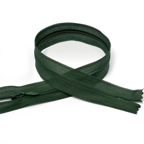 Молния MaxZipper пласт. потайная №3 20см н/р цв.F273 т.зеленый уп.50шт