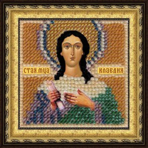 Набор для вышивания ВЫШИВАЛЬНАЯ МОЗАИКА арт. 078ПМИ Св.Муч. Клавдия 6,5х6,5см