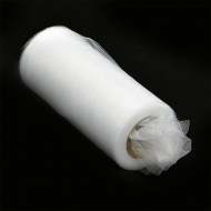 Фатин средней жесткости в шпульках блестящий,100% нейлон, арт.TBY.C шир.150мм цв.01 белый уп.22.86м