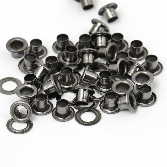 Люверсы сталь New Star №1,7 (? 3,7мм, h 4,56мм) цв.никель черный уп.500шт