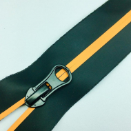 Молния водостойкая №7В5 полоса матовый н/р 13см черный/оранж 006