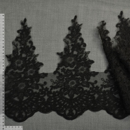 Кружево на сетке арт.TBY KB3763X170 шир.340мм цв.черный уп.13,71м