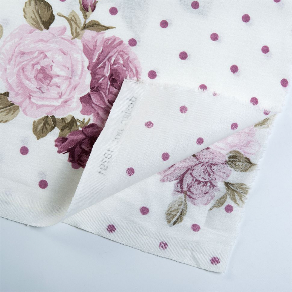 Ткань ранфорс Розовые мечты, арт.WH 10791-v03, 130г/м?,100% хлопок, шир.240см, цв.брусника, уп.3м