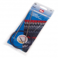 212116 PRYM Спицы круговые для вязания с гибкой черной леской 2,5мм 100см алюминий уп.1шт