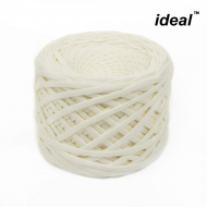 Пряжа Ideal трикотажная лицевая 100м, 350-380 г, ширина 7-9мм цв. пломбир