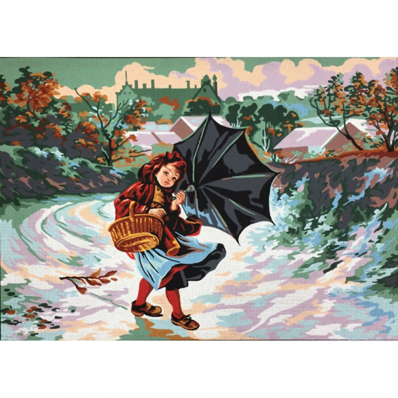 69880_Канва жесткая с рисунком "Зимою за подснежниками" 69880_Канва жесткая с рисунком "Зимою за подснежниками"