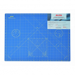 Коврик раскройный двухсторонний ALFA AF-A2Blue 60х45см, цвет синий, 2мм