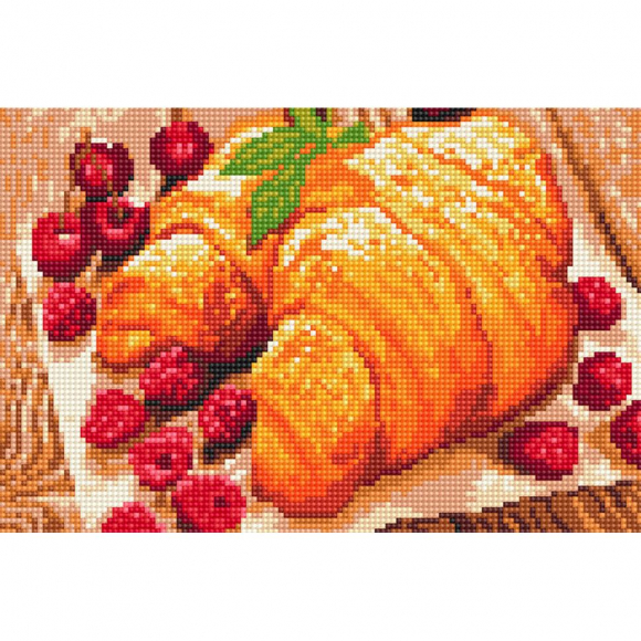 161500_Картина стразами "Круассаны с ягодами"