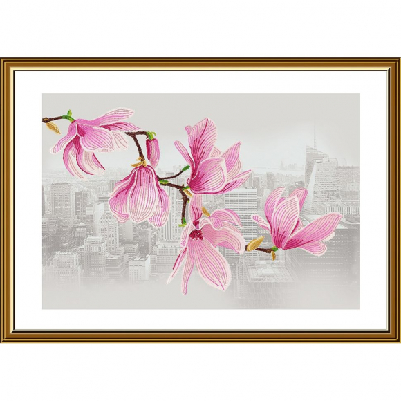 Набор для вышивания бисером НОВА СЛОБОДА арт.ДК3248 Весна в городе 50х34 см