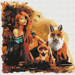Картины по номерам Molly арт.KHM0052 Лесные друзья (24 цвета) 30х30 см