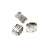 Бусины металлические TESОRO арт.TS-4808 цв.античное серебро уп.2шт 8х15 мм