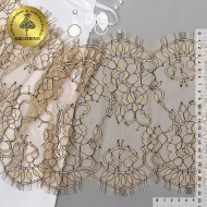 Кружево реснички KRUZHEVO арт.TBY 75221 шир.230мм цв.3 экрю уп.3м