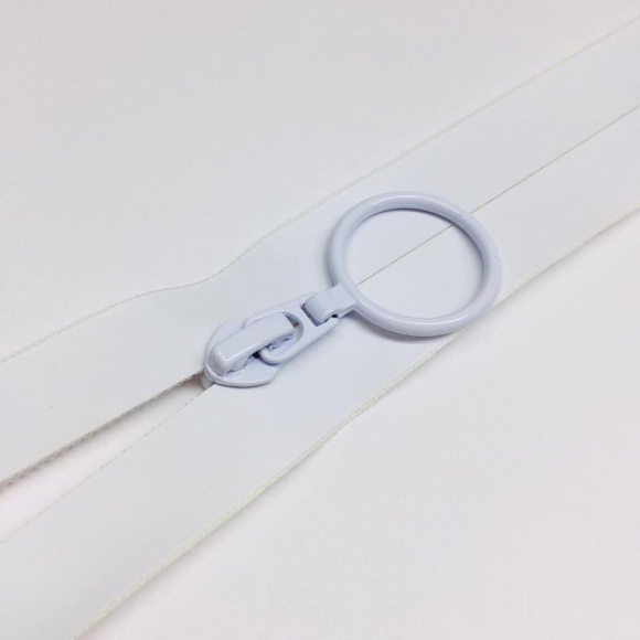 Молния спираль №7 н/р 18см водостойкая D501 белый кольцо