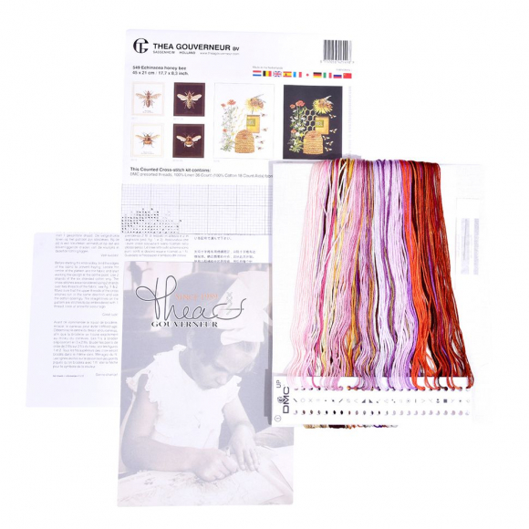 Набор для вышивания "Пчела на эхинацее", канва лен 36 ct