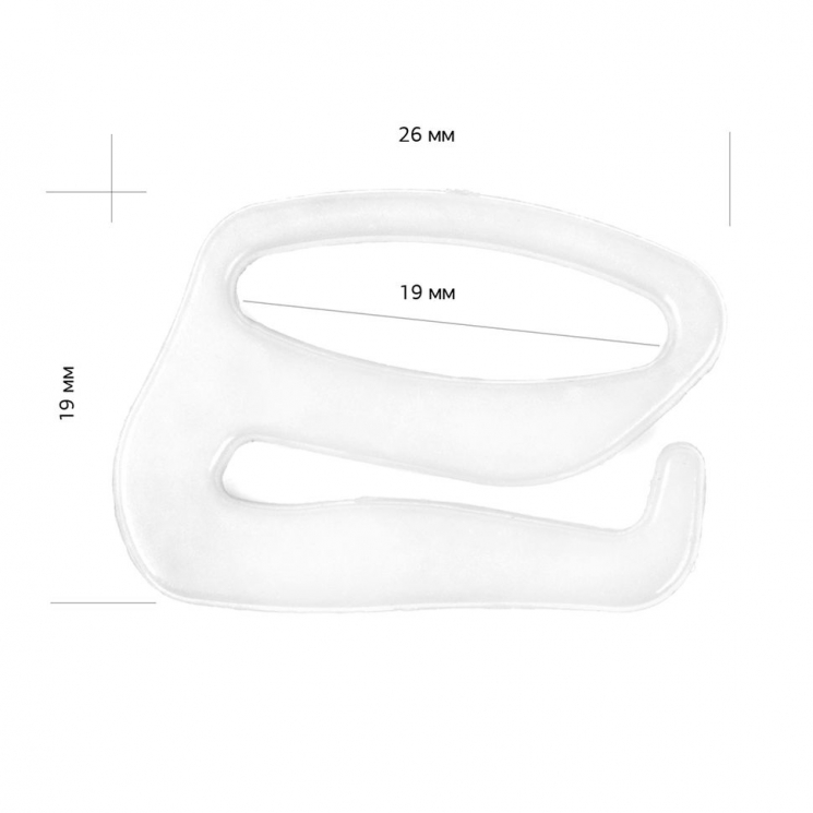 Крючок для бюстгальтера пластик TBY-82640 d20мм, цв.белый, уп.100шт