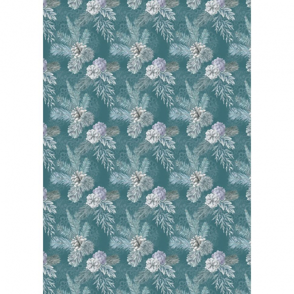 Ткань для пэчворка PEPPY Новогоднее Волшебство 135 г/м? 100% хлопок цв.НВ-13 т.зеленый уп.50х50 см