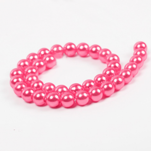 Бусины MAGIC 4 HOBBY круглые перламутр 8мм цв.096 яр.розовый уп.50г (213шт)