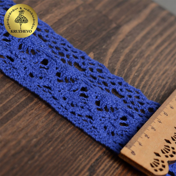 Тесьма вязаная KRUZHEVO 50мм TBY-6368 цв.37 синий уп.10м