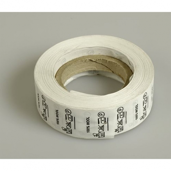 Состав и уход за тканью, Wool 100%, цв.белый, 1000шт.