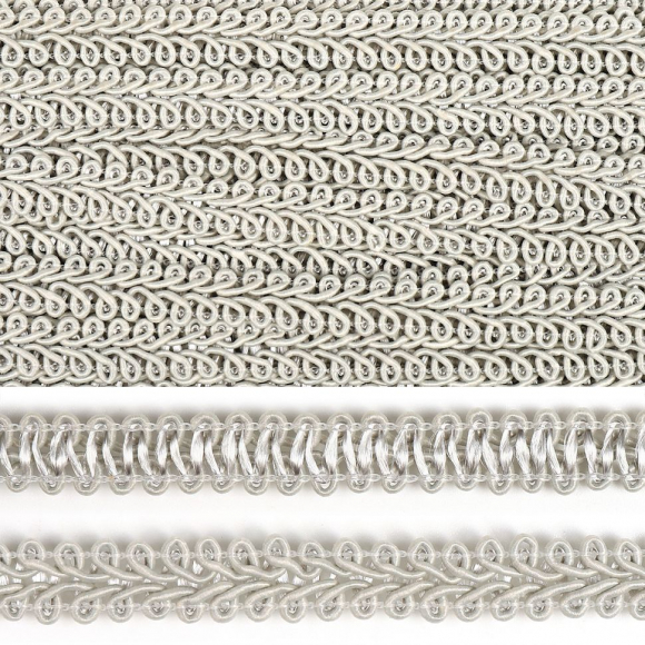 Тесьма TBY Шанель плетеная шир.12мм 0384-0016 цв.177 серый уп.18,28м Тесьма TBY Шанель плетеная шир.12мм 0384-0016 цв.177 серый уп.18,28м