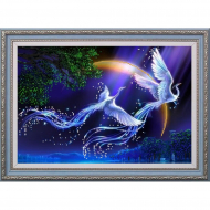 Рисунок на ткани (Бисер) КОНЁК арт. 9697 Птицы счастья 29х39 см