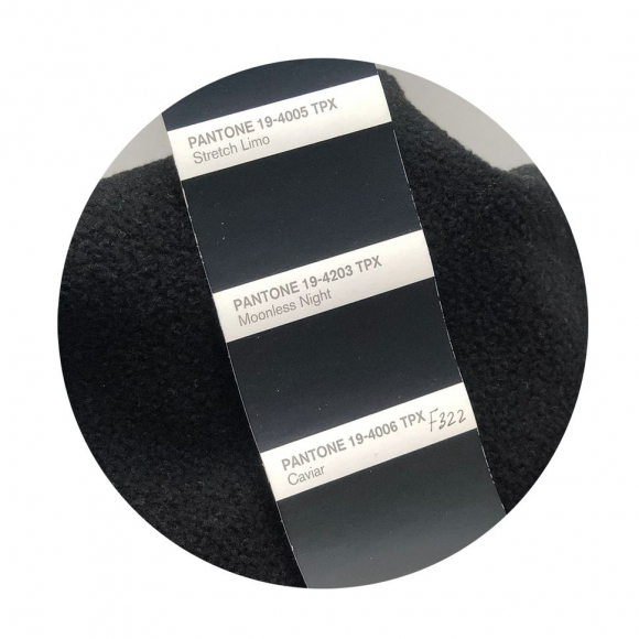 Ткань флис 2-х ст. TBY-0290-F322 290 г/м? 100% ПЭ шир.150см  цв.F322 черный рул.23-27кг