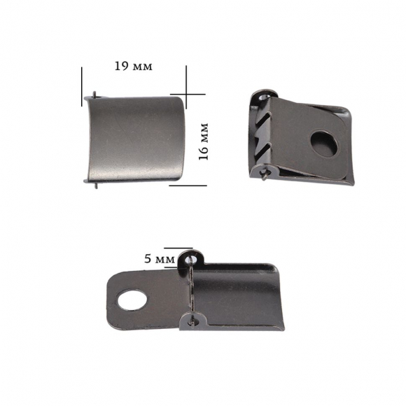 Застежка для бейсболки металлическая арт.TBY-162019-2 разм.16мм цв.черный никель 20шт