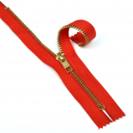 Молния MaxZipper джинсовая золото №5, 18см н/р цв.F162 красный уп.10шт