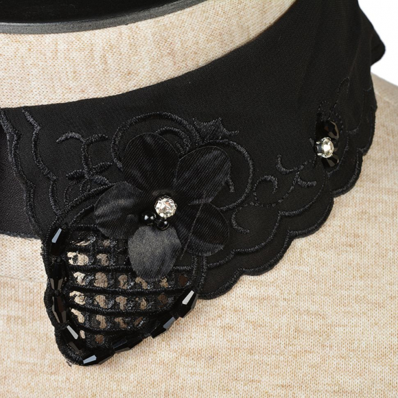 Воротник пришивной арт.TBY.HX-25 52х10,5см цв.02 черный