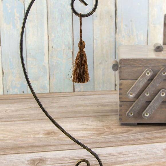 183427_Кисть декоративная на шнуре, длина 60 мм, цвет шоколадный