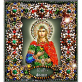 Набор для вышивания хрустальными бусинами ОБРАЗА В КАМЕНЬЯХ арт. 77-И-07 Святая Светлана 14,5х16,5 см
