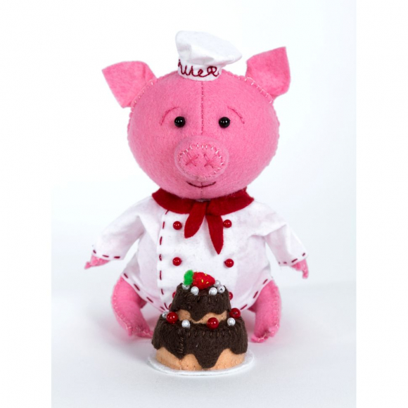 Набор для изготовления игрушки из фетра арт.ПФЗД-1011 Поросенок Пекарь 15,5 см