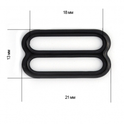 Пряжка регулятор для бюстгальтера металл TBY-74014 18мм цв.черный, уп.20шт