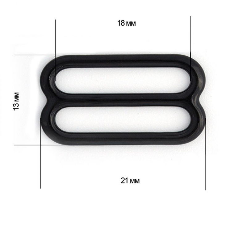 Пряжка регулятор для бюстгальтера металл TBY-74014 18мм цв.черный, уп.20шт