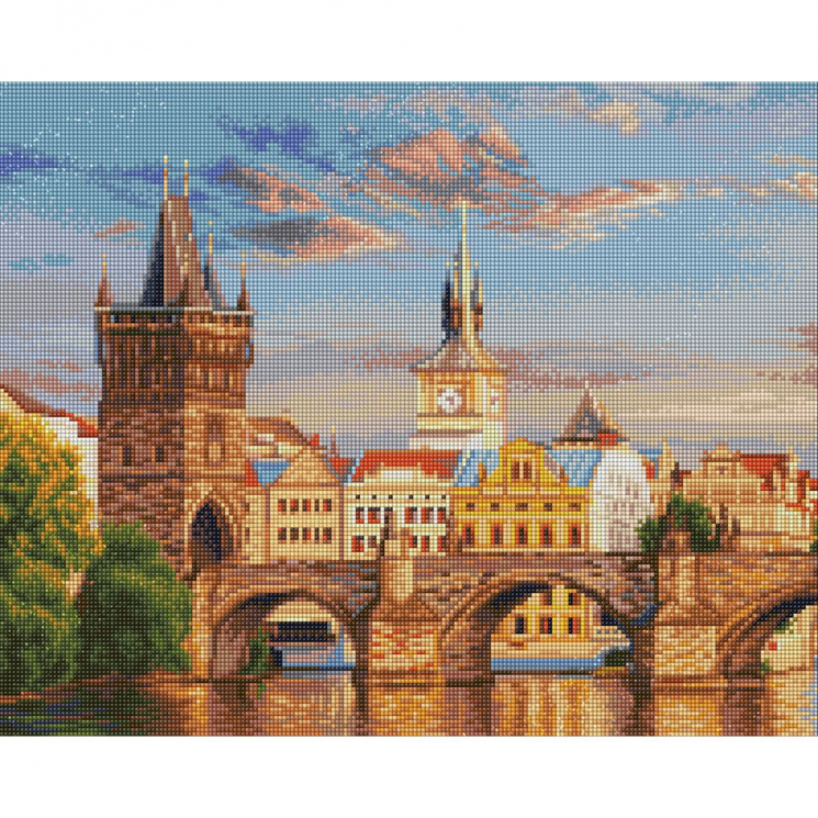 Кристальная мозаика на холсте ФРЕЯ арт.ALVA-10 Карлов мост 40х50 см