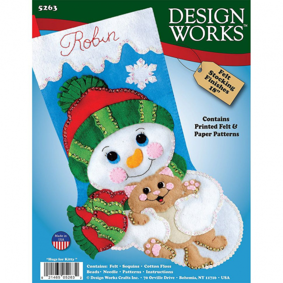 180769_Набор для вышивания сапожка для подарков "Объятия котенка"